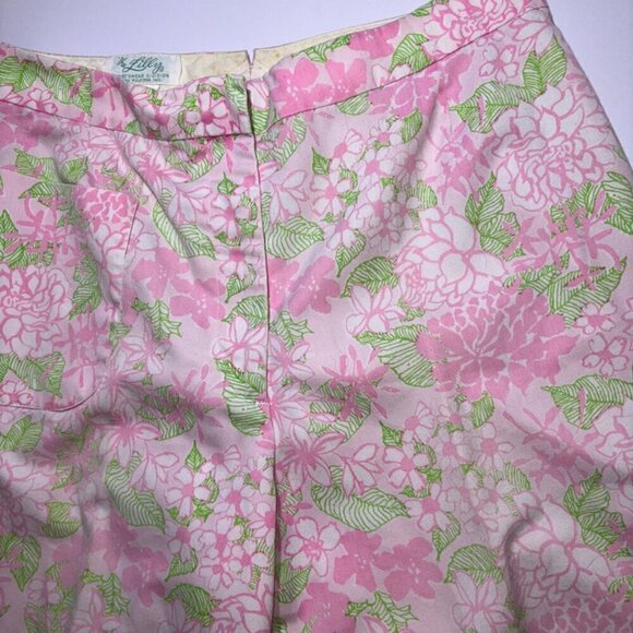 VINTAGE The Lilly Sportswear Division Lilly Pulitzer Trouser Pants Pink Green S - Picture 3 of 16